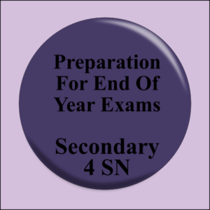 Preparation for End Of Year Exams Sec 4 SN